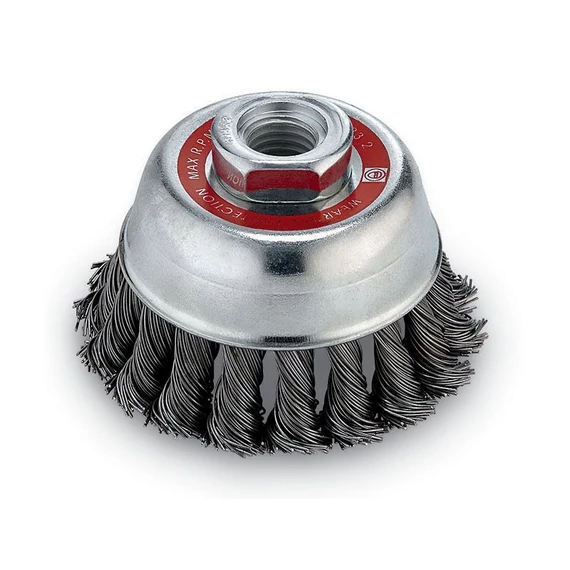 Acélhuzal kefe, 0,5 mm fonott, M 14, Ø 65